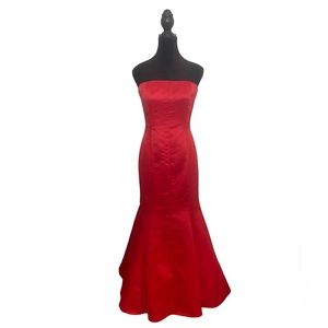 Satin Red Salsa Prom Dress Formal Pageant Ball Gown Matching Shawl Scarf